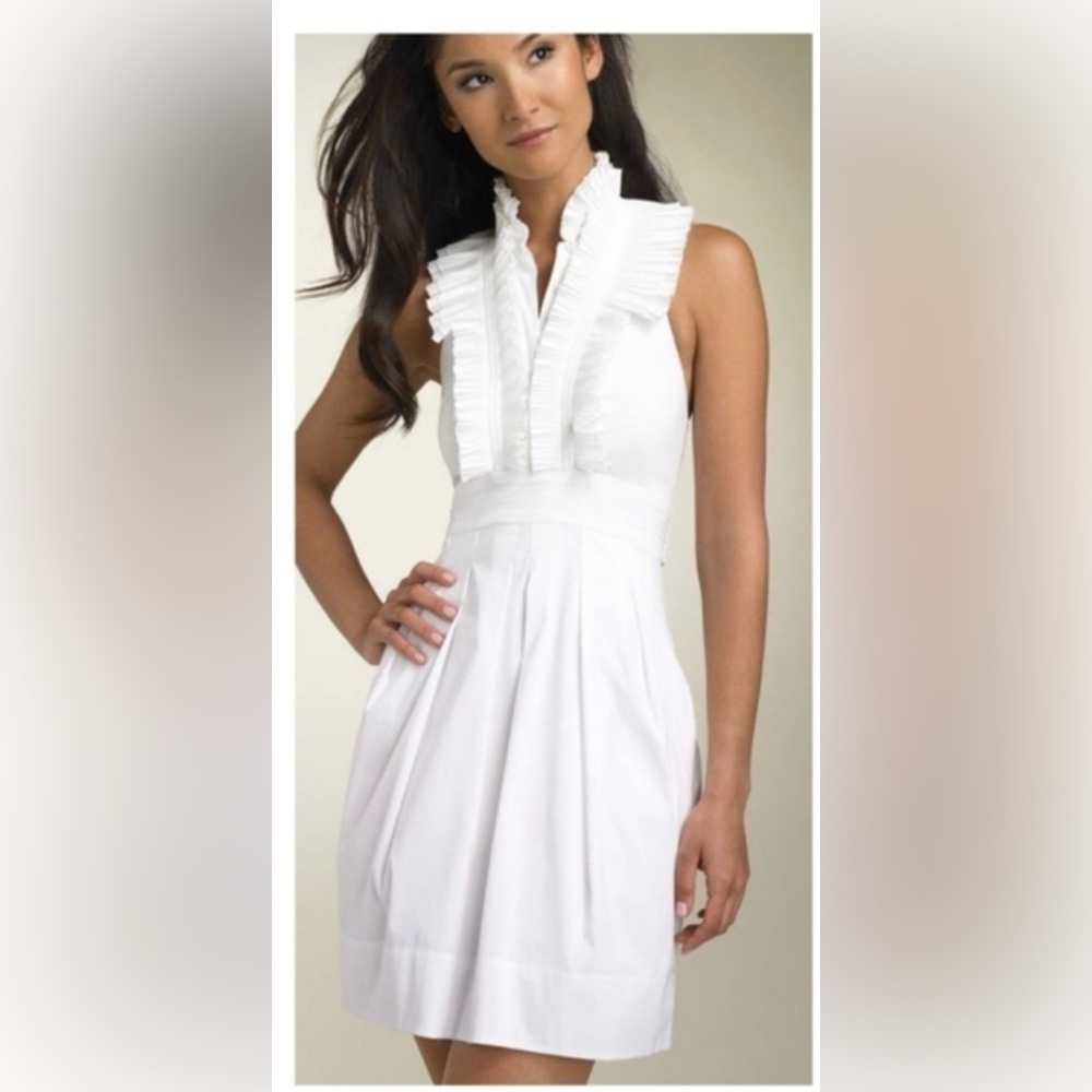 NWT BCBG yellow Ruffle Mini Dress minor flaw